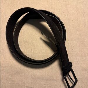 All Saints Sleek Black Leather Belt Sz 42 NWT